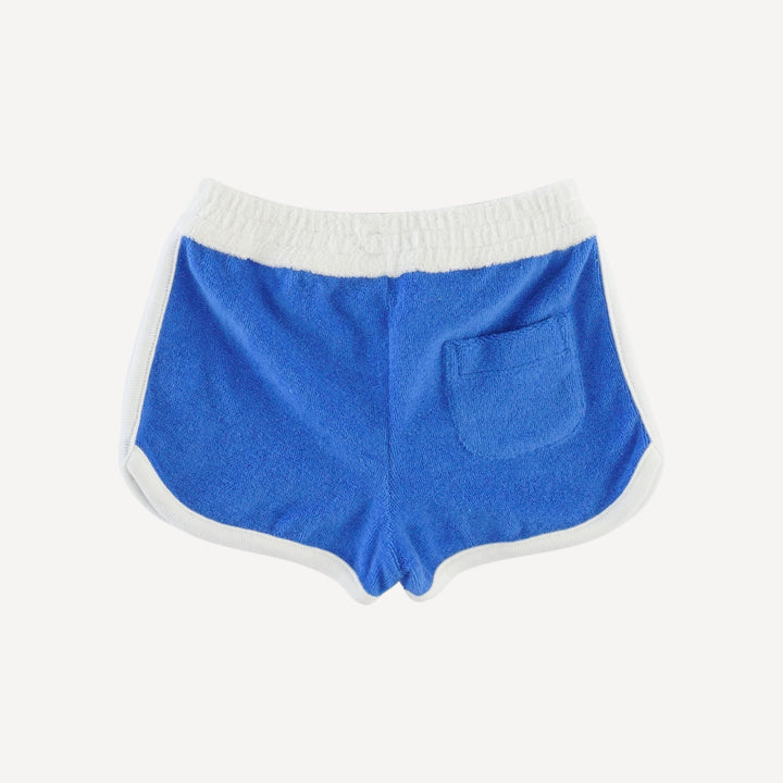 retro track short | vivid blue | organic cotton terry