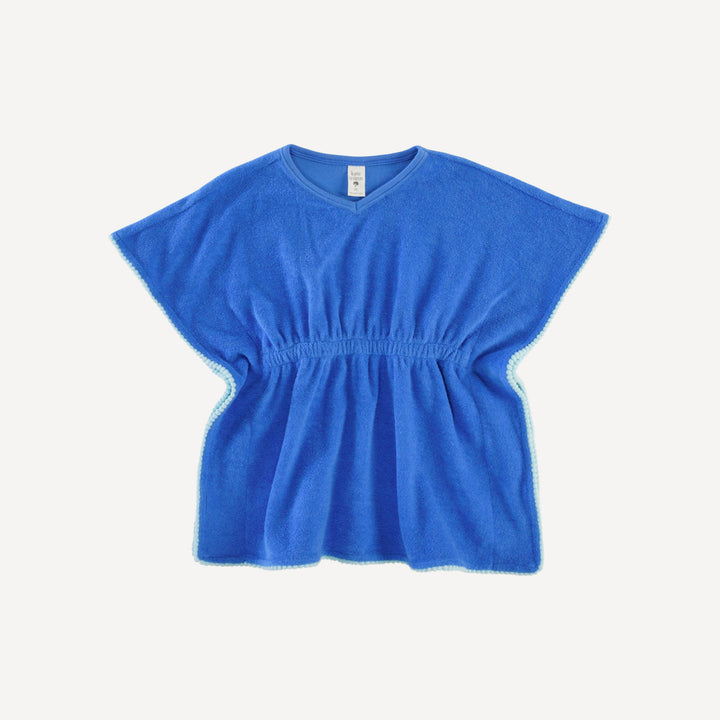 poncho coverup | vivid blue | organic cotton terry