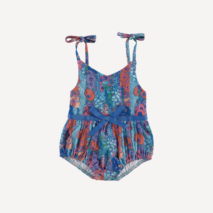 spaghetti tie bow bubble swimsuit | vivid hollyhocks | swim