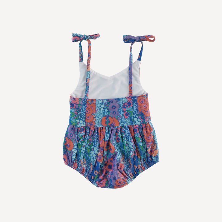 spaghetti tie bow bubble swimsuit | vivid hollyhocks | swim