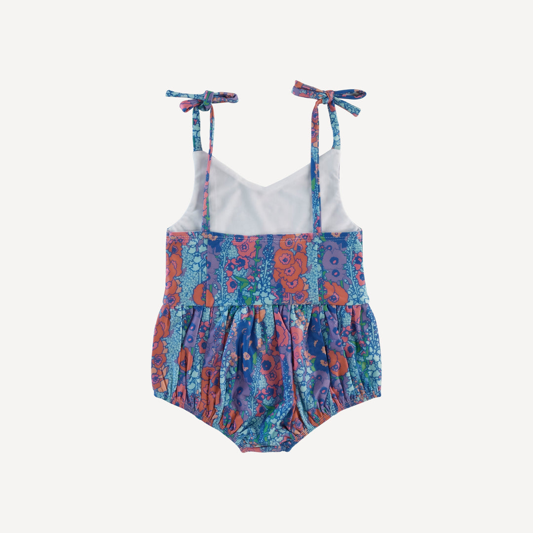 spaghetti tie bow bubble swimsuit | vivid hollyhocks | swim