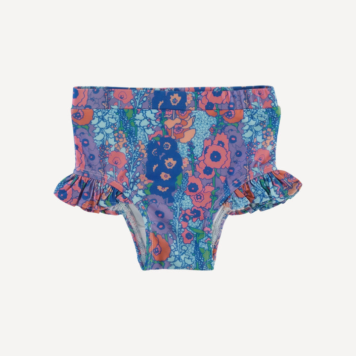 ruffle crop top and ruffle leg bottom swim set | vivid hollyhocks | swim