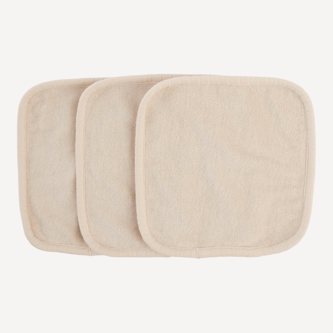 set of 3 washcloths | oatmeal | organic cotton terry