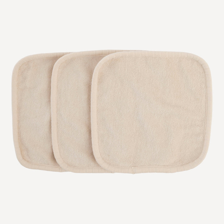 set of 3 washcloths | oatmeal | organic cotton terry