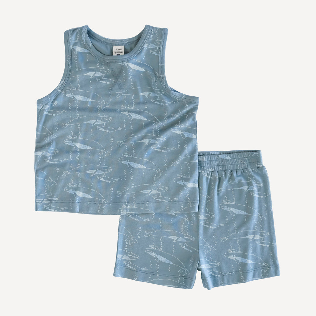 topstitch tank + short set | whale family | lenzing modal