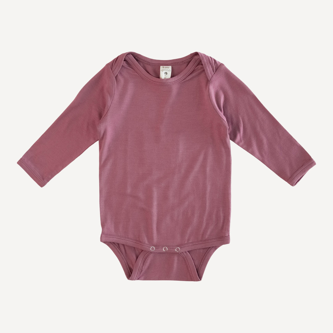 long sleeve lap neck bodysuit | wild ginger | bamboo