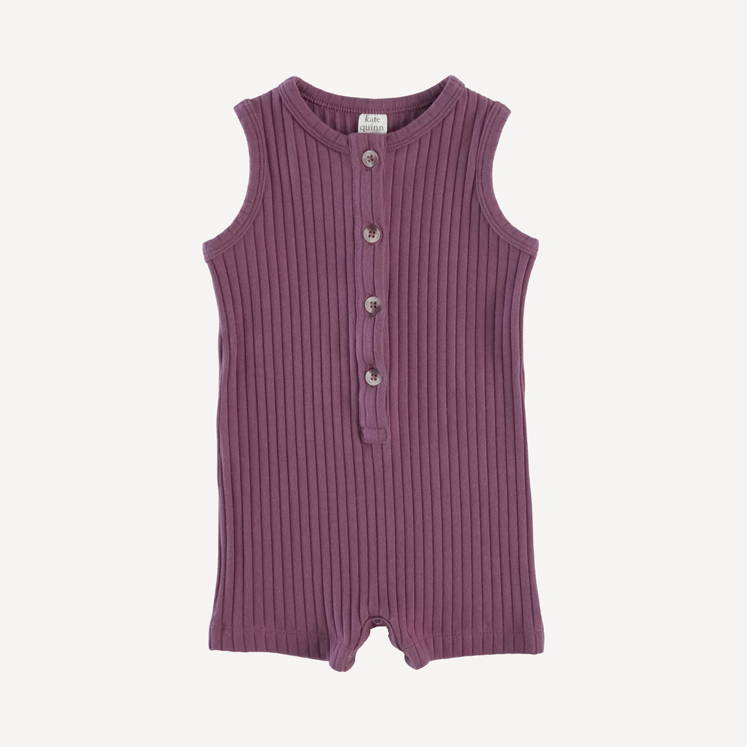 sleeveless union shortie | wild ginger | organic cotton wide rib