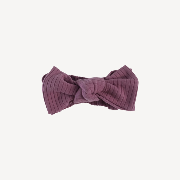 large bow elastic headband | wild ginger | organic cotton wide rib