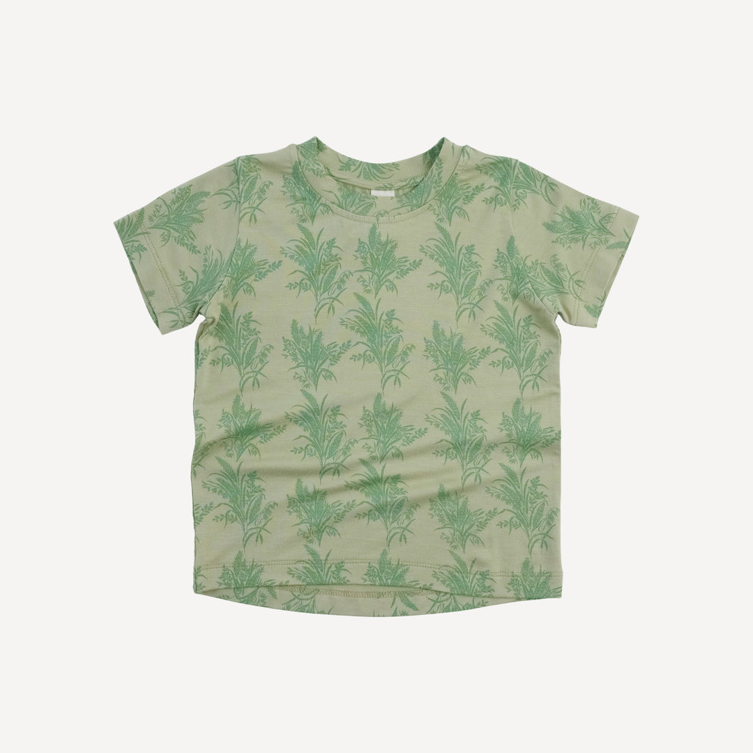 short sleeve essential boxy tee | wild grass | bamboo