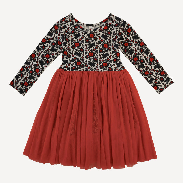 long sleeve ballerina dress | wild rose | bamboo