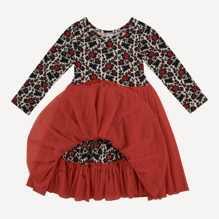 long sleeve ballerina dress | wild rose | bamboo