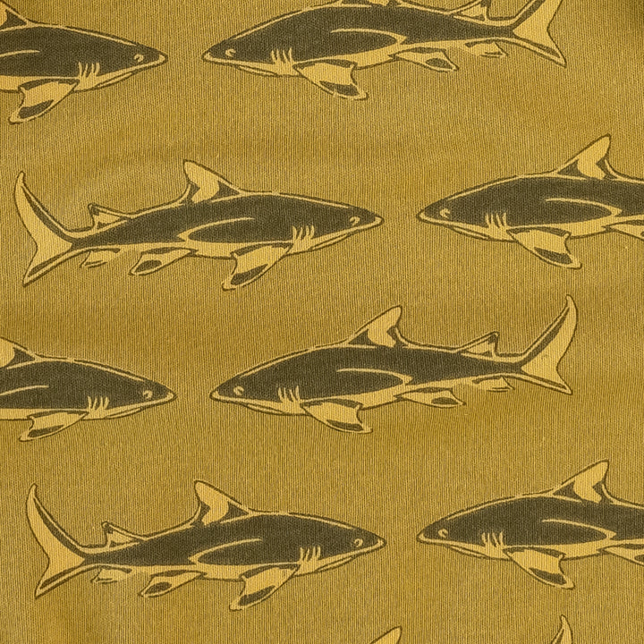short sleeve basic henley tee | willow shark | organic cotton interlock