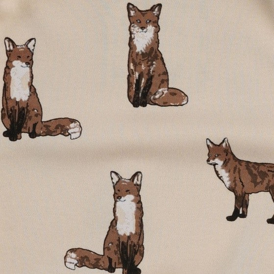 long sleeve lap neck footie | winter fox | organic cotton interlock