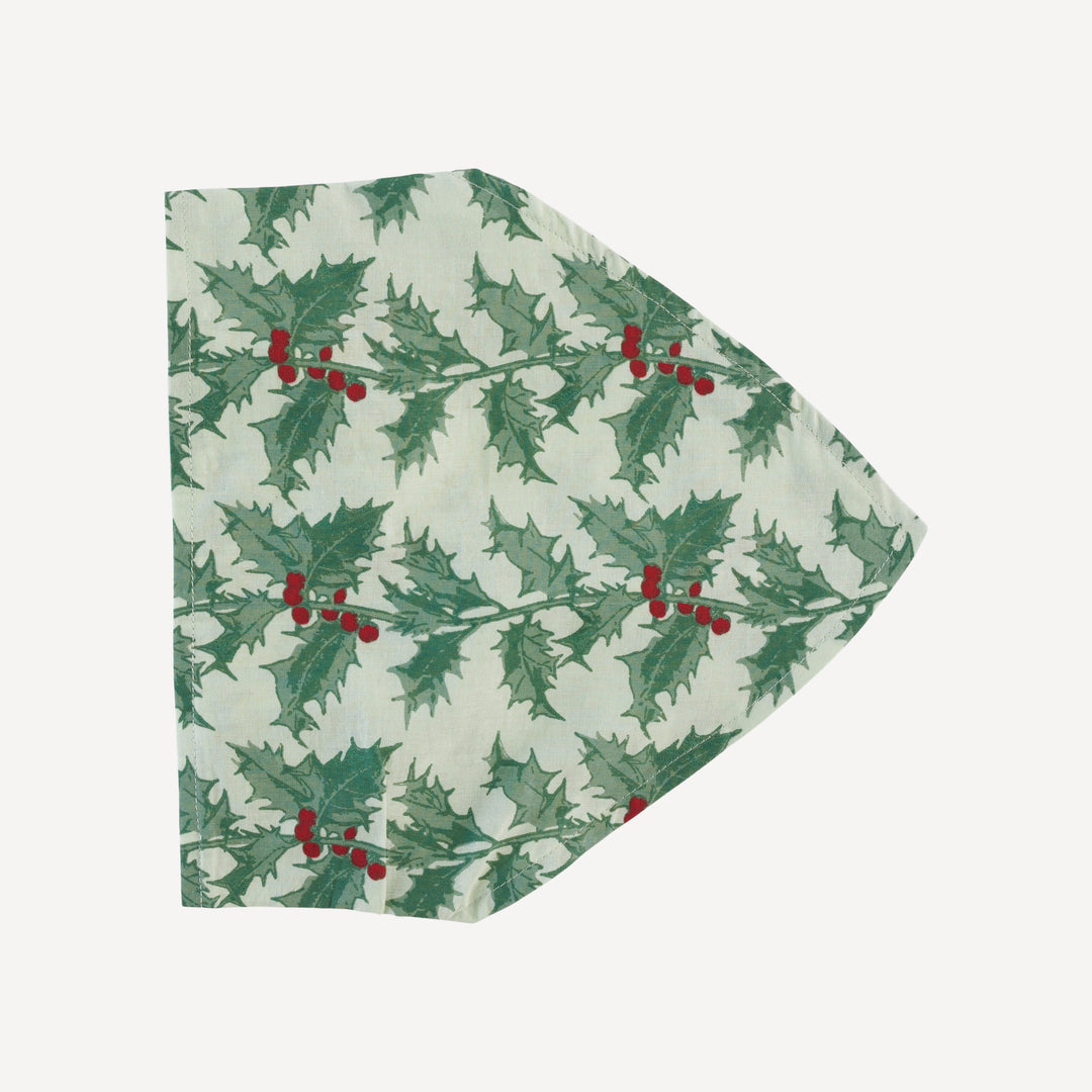 bandana headband | winter holly | organic cotton woven