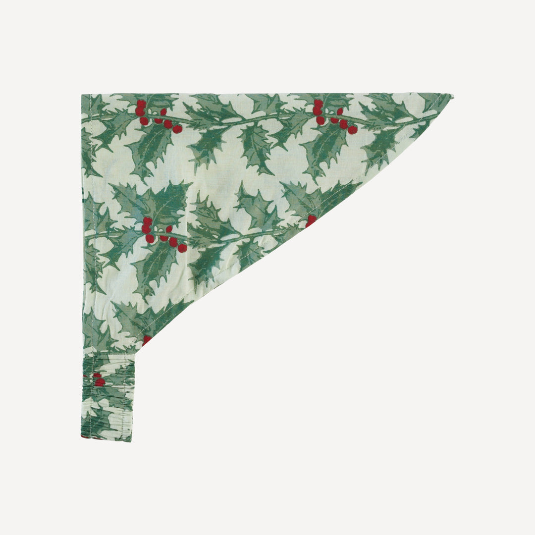 bandana headband | winter holly | organic cotton woven