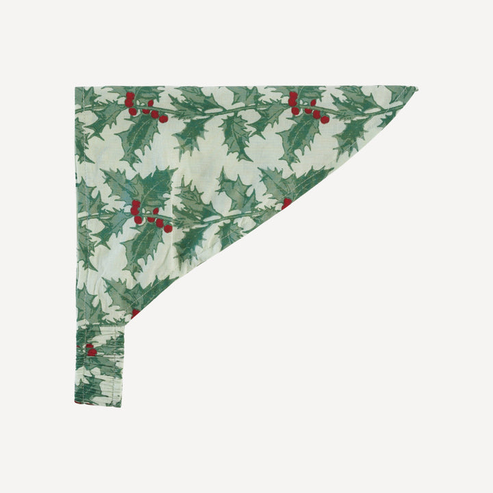 bandana headband | winter holly | organic cotton woven