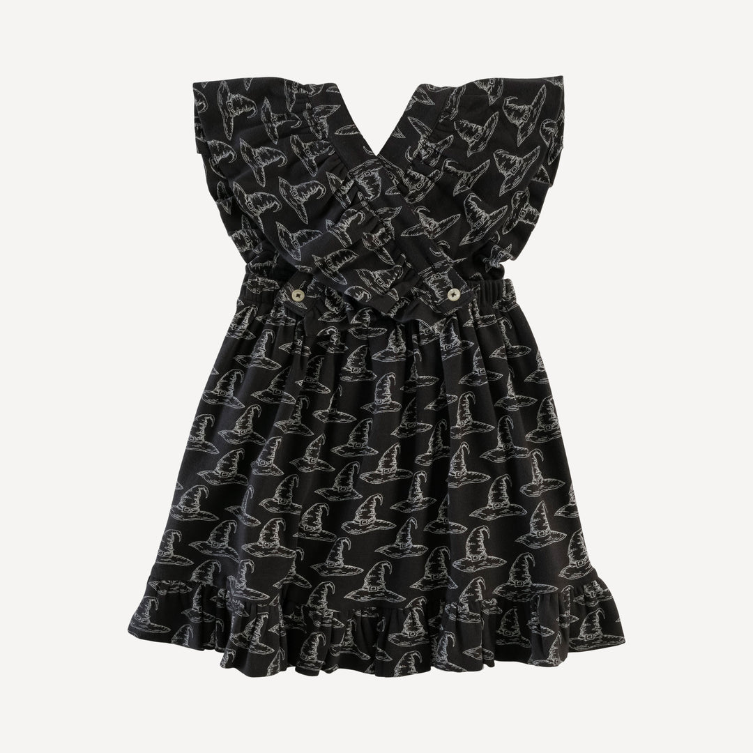 ruffle strap dress | witch hat | organic cotton interlock