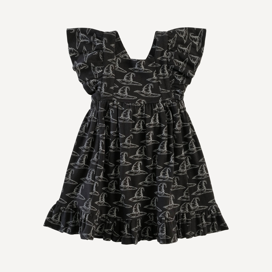 ruffle strap dress | witch hat | organic cotton interlock