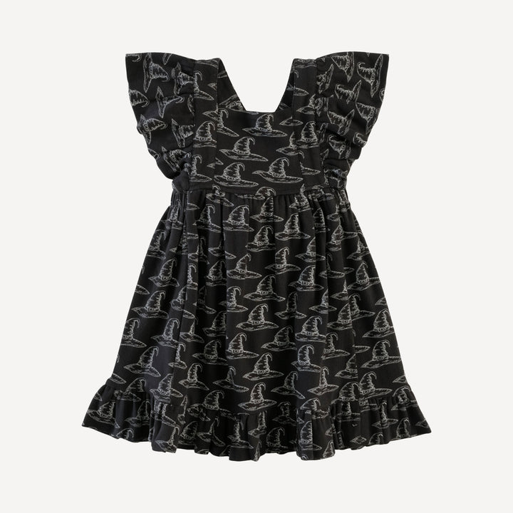 ruffle strap dress | witch hat | organic cotton interlock