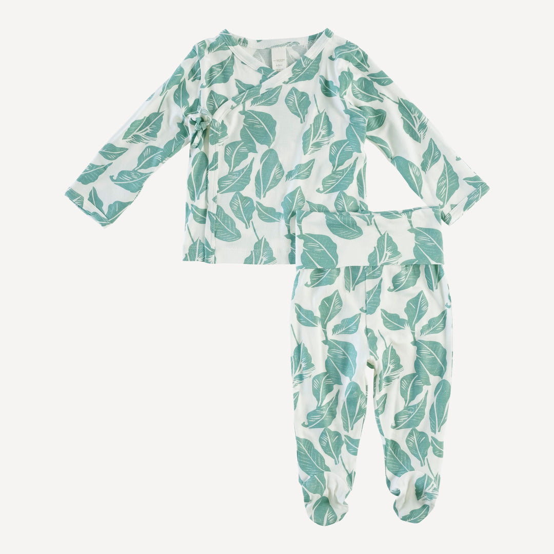 wrap layette set | woods leaf | modal