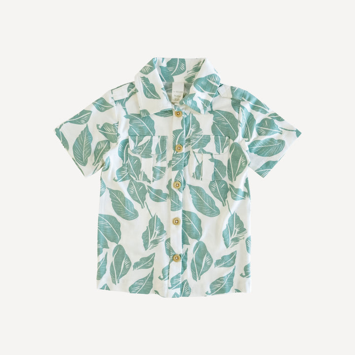 short sleeve military top | woods leaf | modal