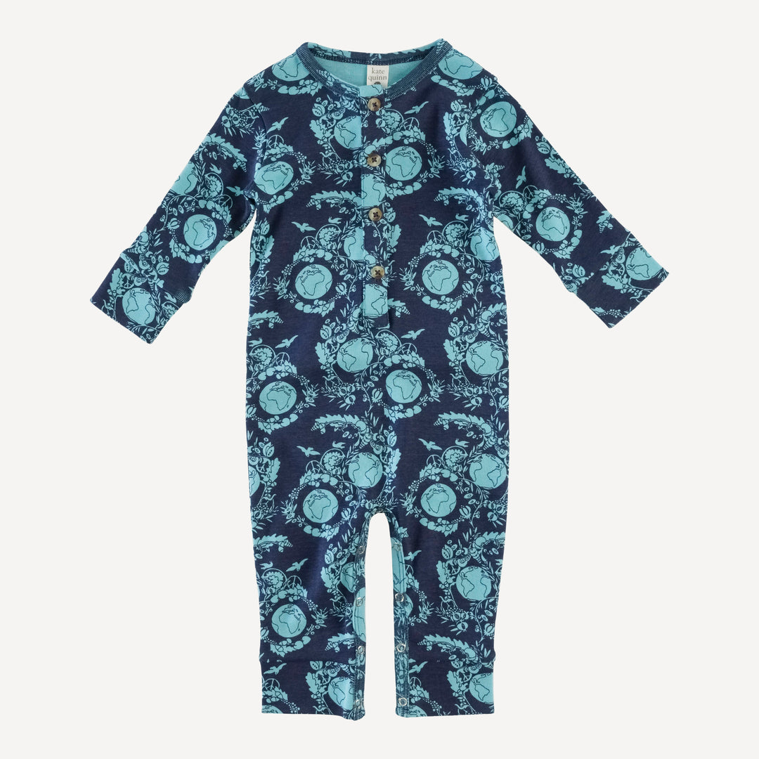 long sleeve sport union suit | world peace | organic cotton single rib