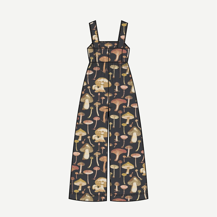 PREORDER womens high waist jumpsuit | black mushroom litho | modal