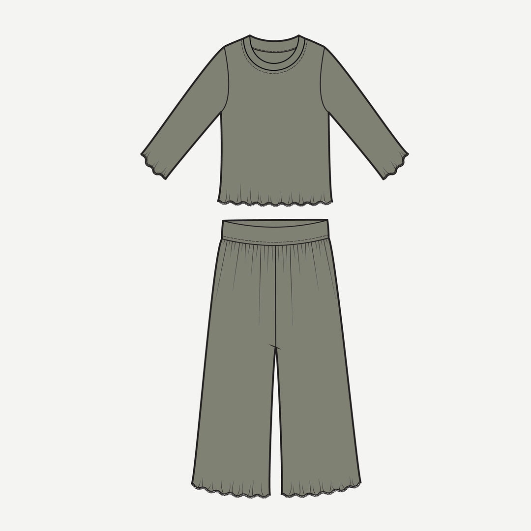 PREORDER womens long sleeve jade set | vetiver | modal