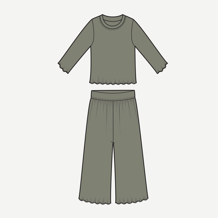 PREORDER womens long sleeve jade set | vetiver | modal