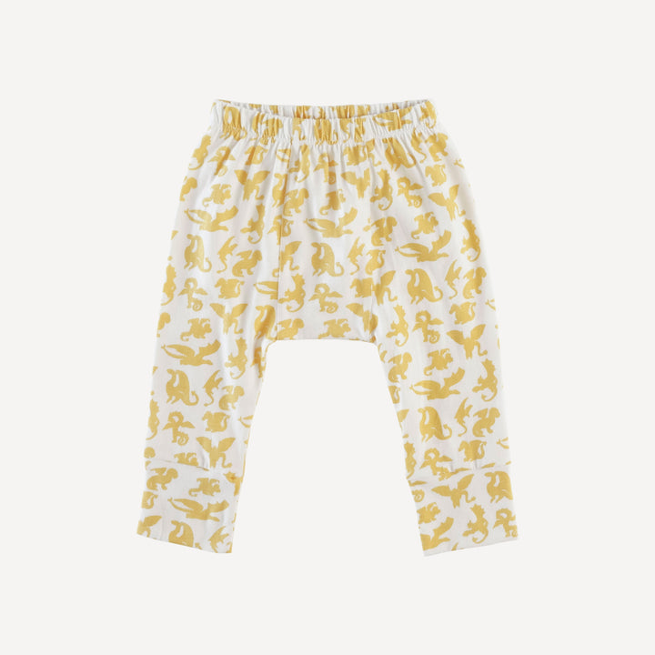 classic panda pant | yellow gargoyles | organic cotton jersey