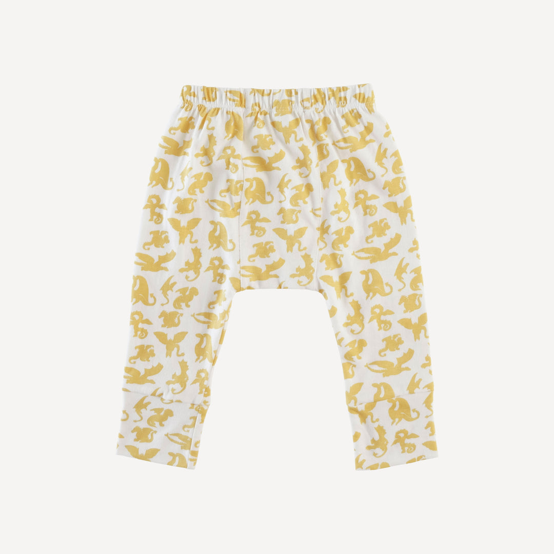 classic panda pant | yellow gargoyles | organic cotton jersey