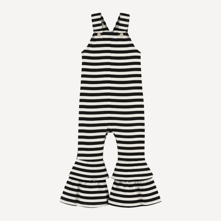 anne jumpsuit | black & white stripes | organic cotton interlock
