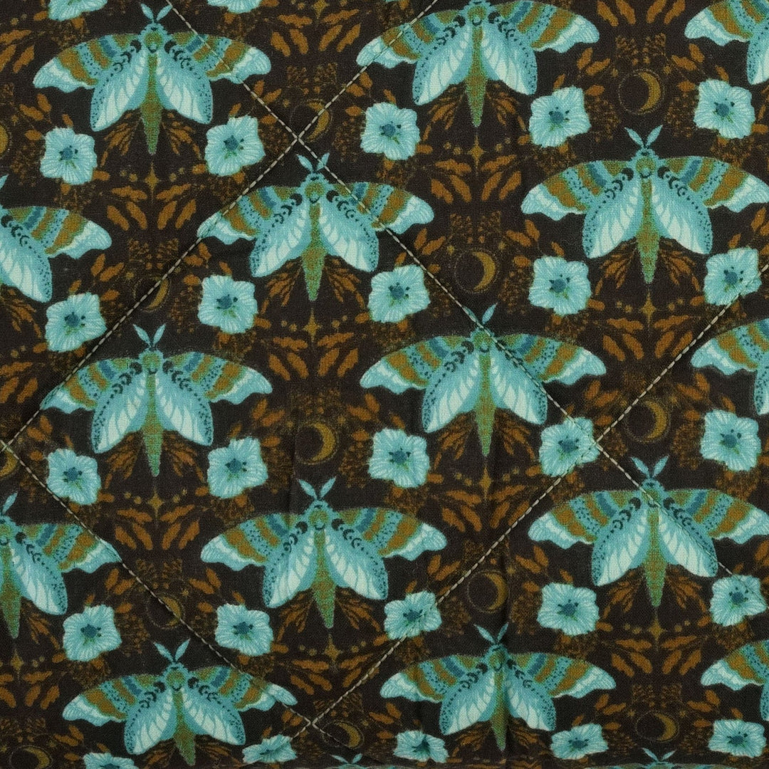 ruffle quilt | aqua butterfly night | organic cotton gauze