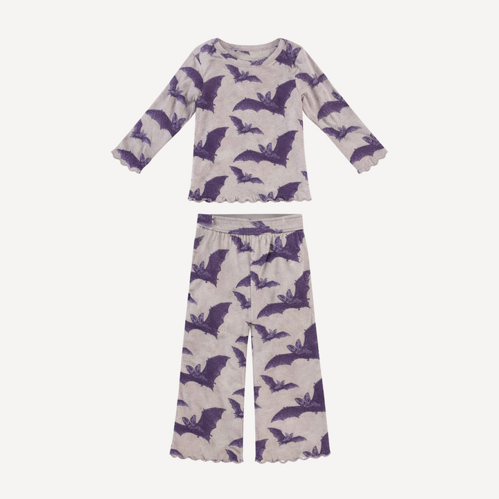 womens jade set | purple bat | organic cotton interlock
