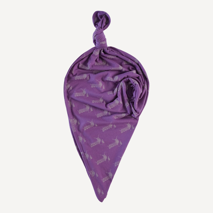 classic single layer blanket | plum caterpillar | organic cotton jersey