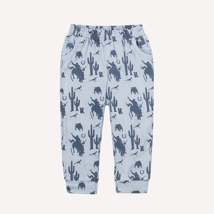 cuffed pocket jogger | blue cowboy | organic cotton jersey