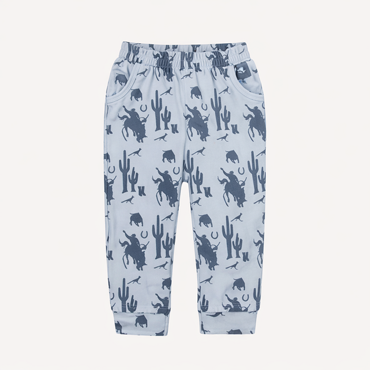 cuffed pocket jogger | blue cowboy | organic cotton jersey