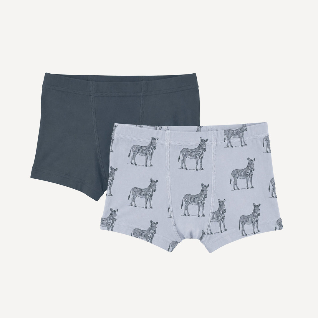 PREORDER boxer set of 2 | blue zebra | bamboo
