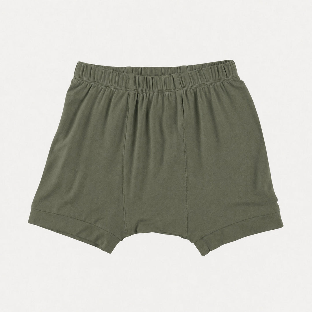 PREORDER classic panda short | bronze green | organic cotton interlock