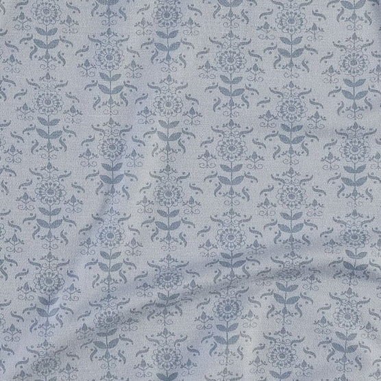 long sleeve lap neck footie | cornflower folk wallpaper | bamboo