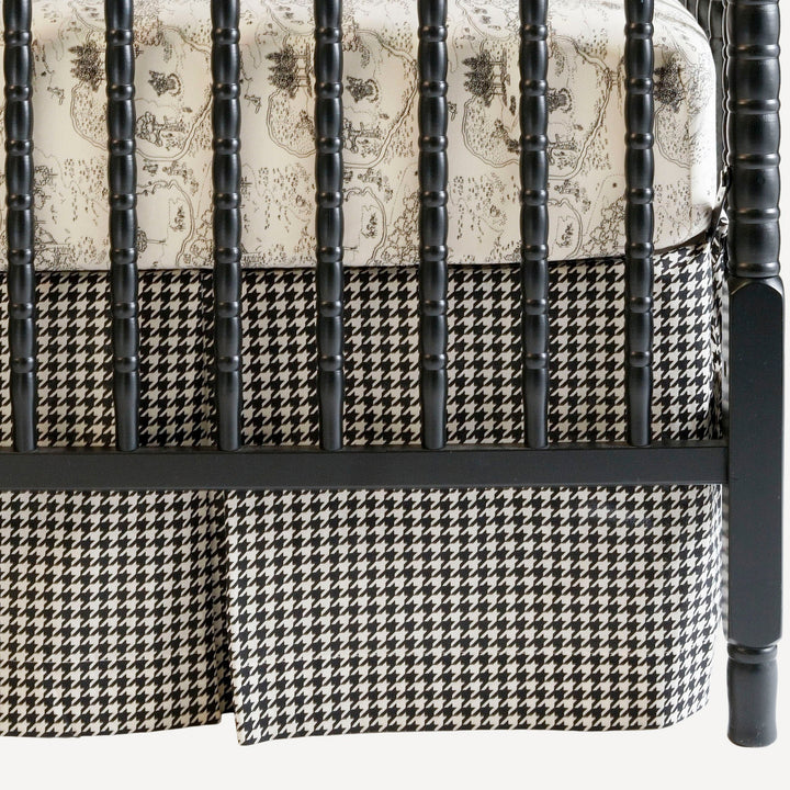 box pleat crib skirt | houndstooth | organic cotton woven