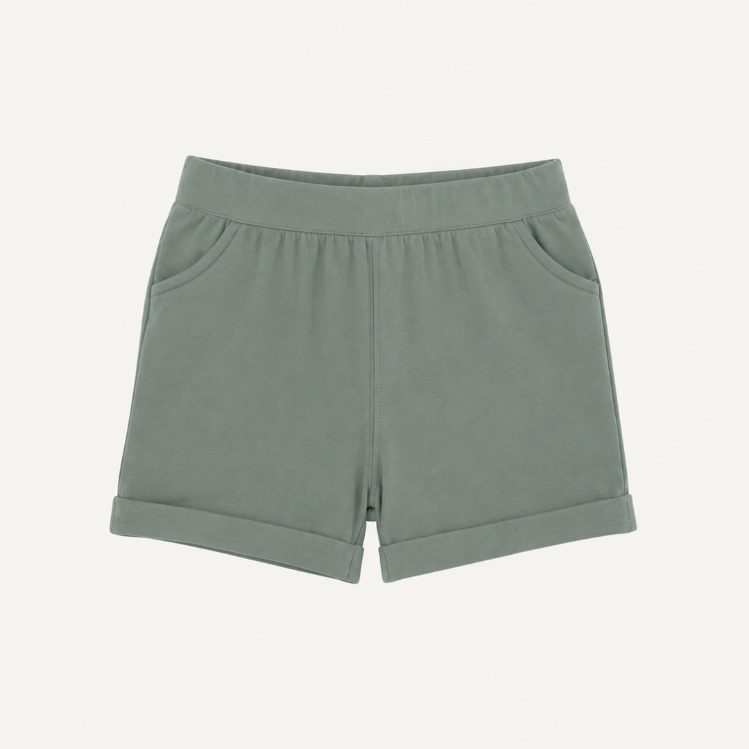 PREORDER cuffed pocket short | green bay | organic cotton interlock