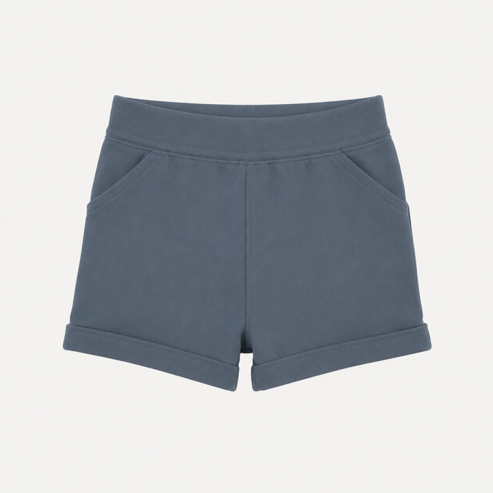 PREORDER cuffed pocket short | stormy | organic cotton interlock