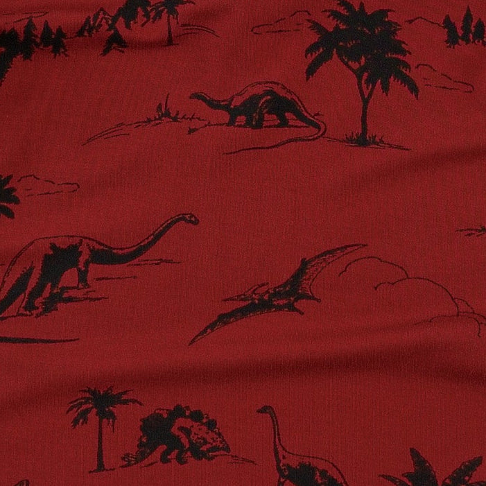 short sleeve two toned cuffed tee | dinosaur toile | light weight bamboo