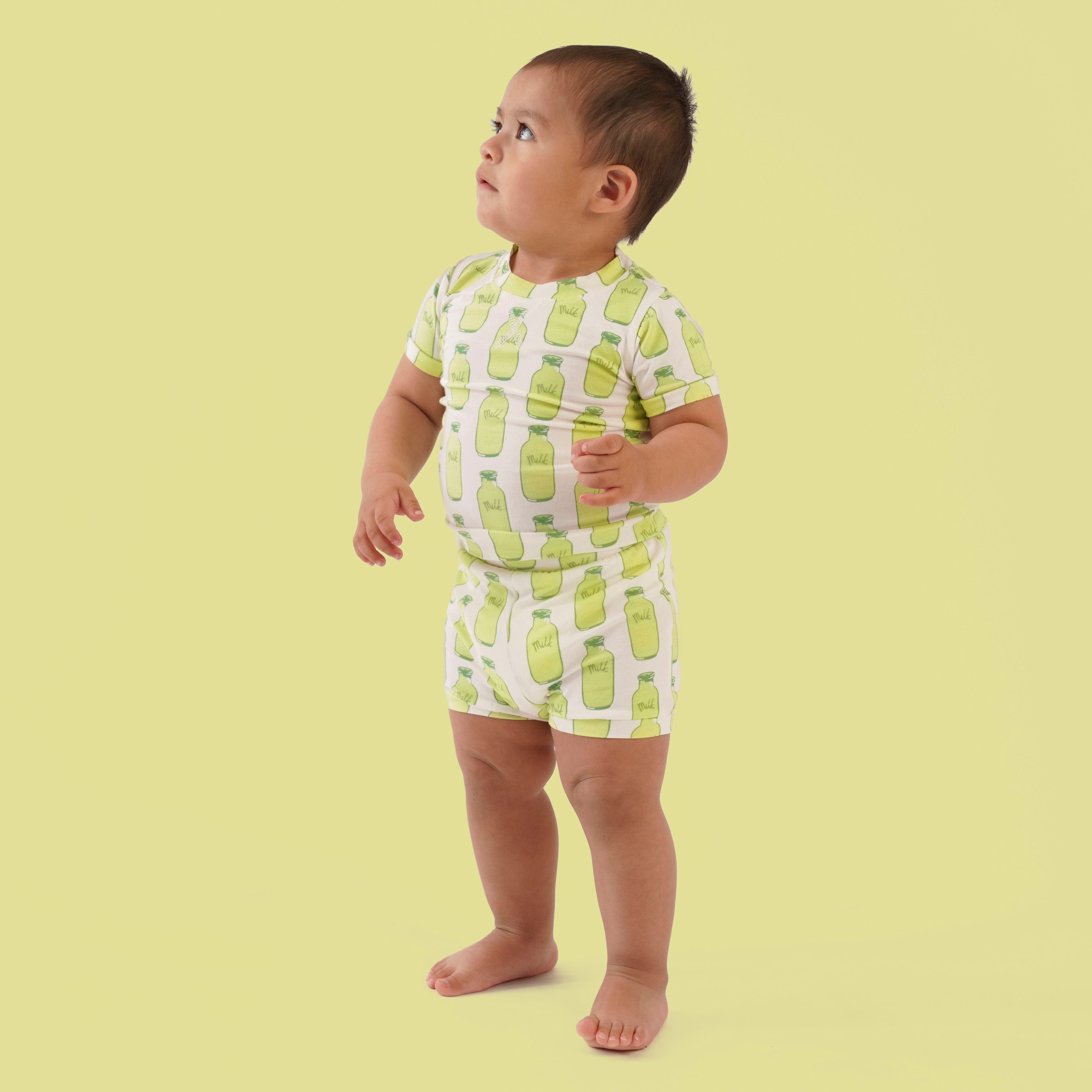 short sleeve topstitch top + short set | milk jars | bamboo – kate