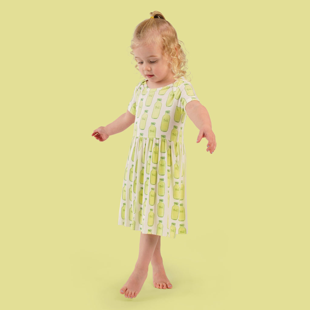short sleeve lap neck dress | milk jars | bamboo – kate quinn