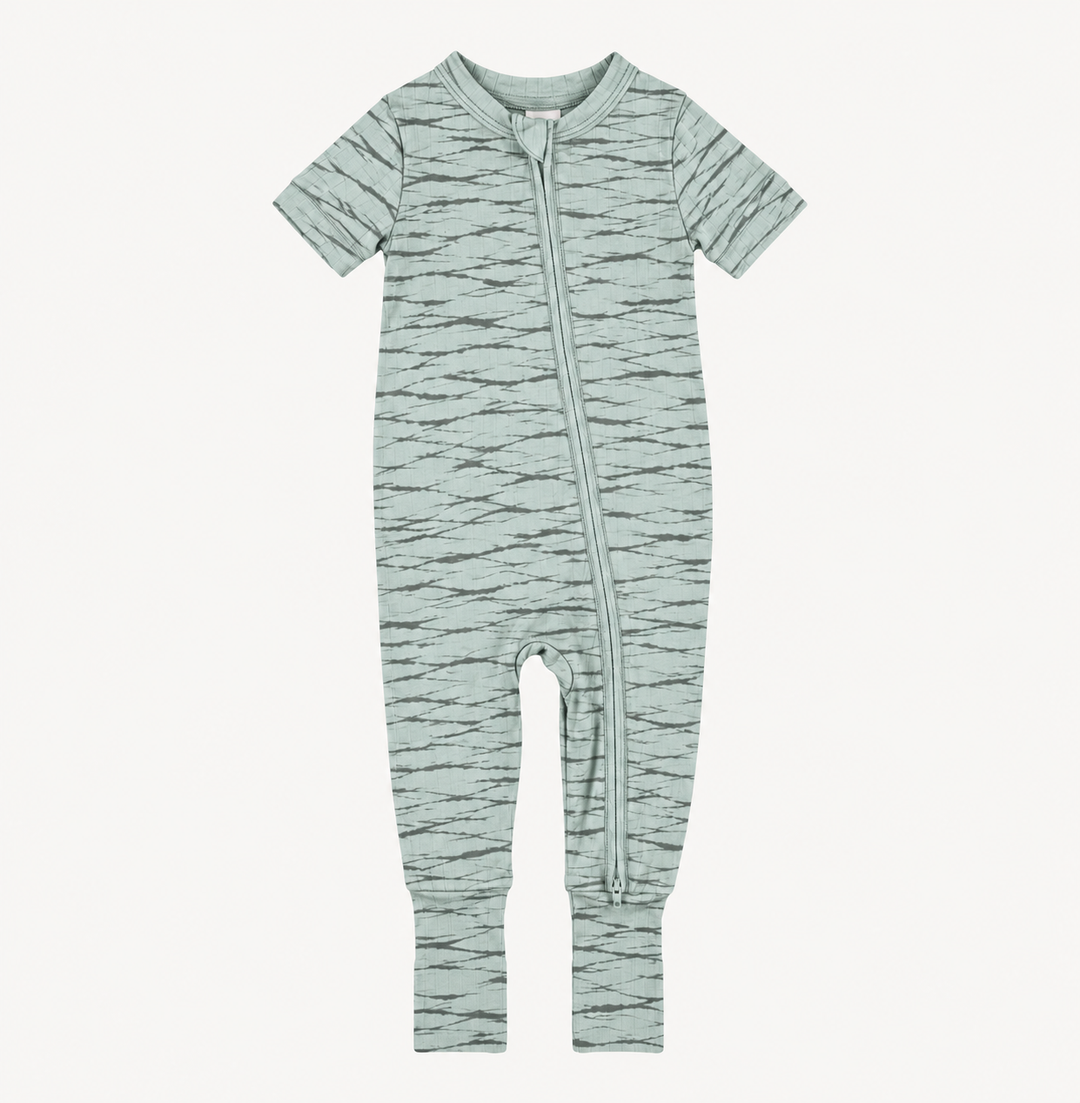 PREORDER short sleeve convertible zippy pj | forest wave shibori | modal