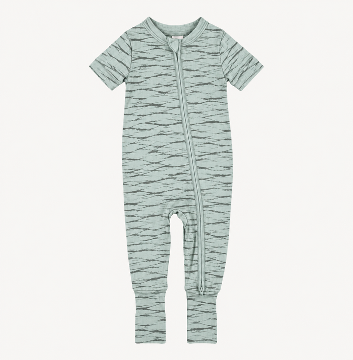 PREORDER short sleeve convertible zippy pj | forest wave shibori | modal