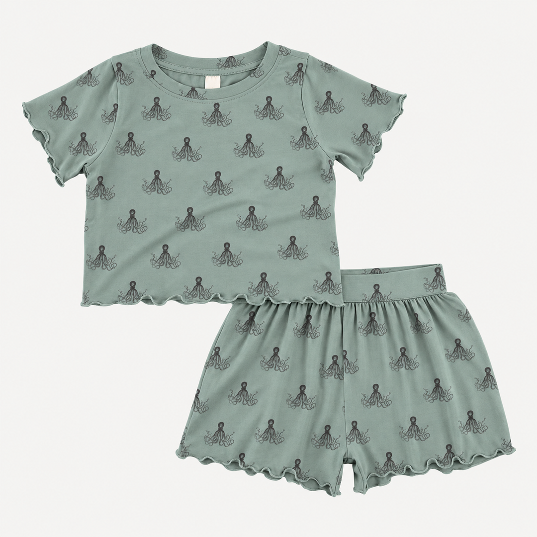 PREORDER short sleeve jade short set | octopus | modal
