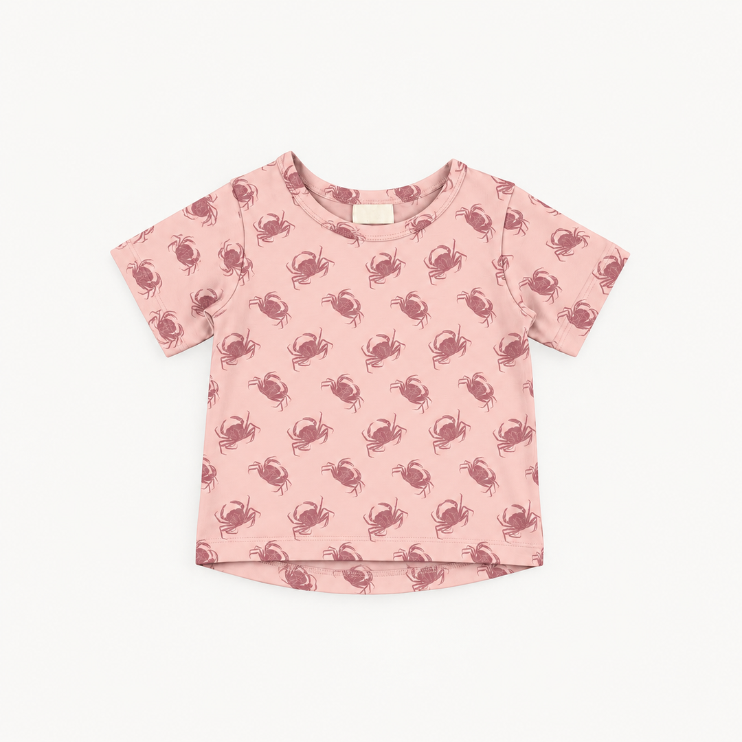 PREORDER short sleeve essential boxy tee | pink crab | modal